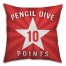 Pencil Dive 10 Points 18x18 Indoor / Outdoor Pillow