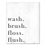Wash, Brush, Floss, Flush 16x20 Canvas Wall Art