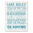 Lake Rules 18x24 Canvas Wall Art