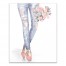 Distressed Denim and Florals 16x20 Canvas Wall Art