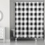 Black and White Buffalo Check Plaid 71x74 Shower Curtain