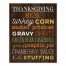 Thanksgiving Menu 8x10 Tabletop Canvas