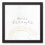 She is a Dreamer 12x12 Black Framed Canvas