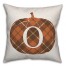 Plaid Pumpkin Monogram - O 18x18 Spun Poly Pillow