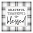 Grateful Thankful Blessed Plaid 12x12 Canvas Wall Art