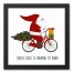 Santa's Bike 12x12 Black Framed Canvas