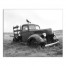 Black and White Truck in Field 16x20 Canvas Wall Art