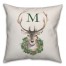 Monogram Deer Antlers 18x18 Personalized Spun Poly Pillow