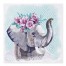 Boho Floral Elephant 57x57 Tapestry