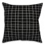 Drawn Plaid in Black Pillow