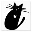 Cat Heart Silhouette 6x6 Tabletop Canvas