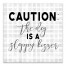 Caution Dog Kisses 12x12 Canvas Wall Art