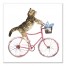 Cat on Bike 12x12 Canvas Wall Art