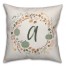 Fall Monogram Wreath 18x18 Personalized Spun Poly Pillow