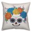 Day of the Dead Floral Headpiece 18x18 Spun Poly Pillow