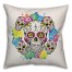 Sugar Skull Floral Wreath 18x18 Spun Poly Pillow