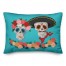 Floral Skull Couple 14x20 Spun Poly Pillow
