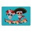Floral Skull Couple 27x18 Floor Mat