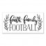 Faith Family Football Laurels 10x20 Canvas Wall Art