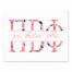 Floral Greek Letters - Pi Beta Phi 11x14 Tabletop Canvas