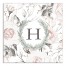 Blush Rose Monogram Wreath 20x20 Personalized Canvas Wall Art