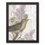 Distressed Lavendar Floral Bird 11x14 Black Framed Canvas