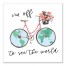 Off To See the World Flower Bike 20x20 Canvas Wall Art