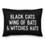 Black Cats Wing of Bats & Witches Hats Pillow