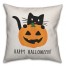 Happy Halloween Cat and Pumpkin Pillow