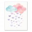 Watercolor Raining Hearts 11x14 Canvas Wall Art
