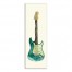 Blue Watercolor Electric Guitar 12x36 Canvas Wall Art