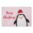 Pink Stripes Penguin 27x18 Floor Mat