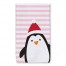 Pink Stripes Penguin 16x25 Towel