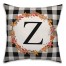 Harvest Buffalo Check Plaid Monogram Spun Poly Pillow
