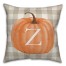 Harvest Pumpkin Buffalo Check Plaid Monogram Spun Poly Pillow