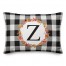 Harvest Buffalo Check Plaid Monogram Pillow