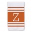 Orange Farmhouse Stripes Monogram Tea Towel