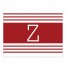 Red Farmhouse Stripes Monogram Tabletop Art Print