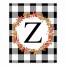 Harvest Buffalo Check Plaid Monogram Tabletop Art Print