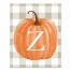 Harvest Pumpkin Buffalo Check Plaid Monogram Tabletop Art Print