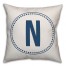 Circle Dotted Border Monogram In Blue 18x18 Personalized Indoor / Outdoor Pillow