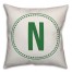 Circle Dotted Border Monogram In Green 18x18 Personalized Indoor / Outdoor Pillow