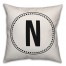 Circle Dotted Border Monogram In Black Stripes 18x18 Personalized Indoor / Outdoor Pillow