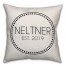 Circle Dotted Border Name Date In Black 18x18 Personalized Indoor / Outdoor Pillow