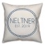 Circle Dotted Border Name Date In Navy 18x18 Personalized Indoor / Outdoor Pillow