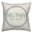 Circle Dotted Border Name Date In Green 18x18 Personalized Indoor / Outdoor Pillow
