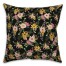 Spring Floral Pattern Pink And Green Jungle Cat In Black 18x18 Indoor / Outdoor Pillow