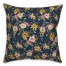 Spring Floral Pattern Pink And Green Jungle Cat In Navy 18x18 Indoor / Outdoor Pillow