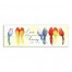 Colorful Love Birds  12x36 Canvas Wall Art