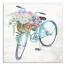 Painted Floral Bike 30x30 Canvas Wall Art